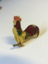 Vintage Colorful Rooser Chicken Cock Cockerel Bird Metal Lapel Pin - £11.38 GBP