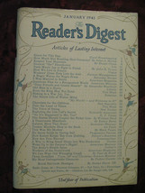 Readers Digest January 1943 Stuart Chase Paul De Kruif Fulton Oursler Emery Reve - £6.33 GBP
