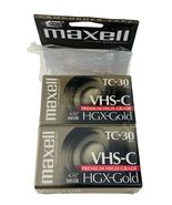 Maxell HGX Gold VHS C TC 30 Camcorder Tape 2 of 3 Pack Premium High Grad... - $14.40