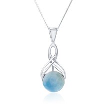 Sterling Silver Infinity Round Larimar Pendant - £62.46 GBP