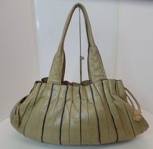Sabina New York Tan Buttery Soft Pleated Leather Hobo Shoulder Bag Large &amp; Roomy - £31.75 GBP