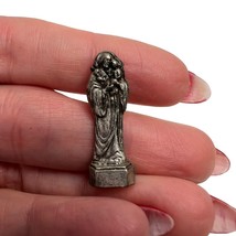 Antique Vtg St Saint Joseph Jesus Metal Icon Figure Pocket Shrine Fathers Patron - £15.29 GBP