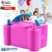 Portable Double Electric Balloon Air Inflator 110V Blower Party Pink Us - £34.75 GBP