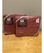 Vintage Grand Manor Montgomery Ward King Flat Fitted 200 TC Maroon Red S... - £31.61 GBP