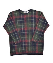 PHD Paul Harris Design Mohair Sweater Womens L Plaid Grandma Jumper Crew... - $24.62