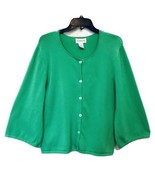 Chadwick&#39;s Womens Vintage 1990’s Large Jade Green Button Up Bell Sleeve ... - $34.26 CAD