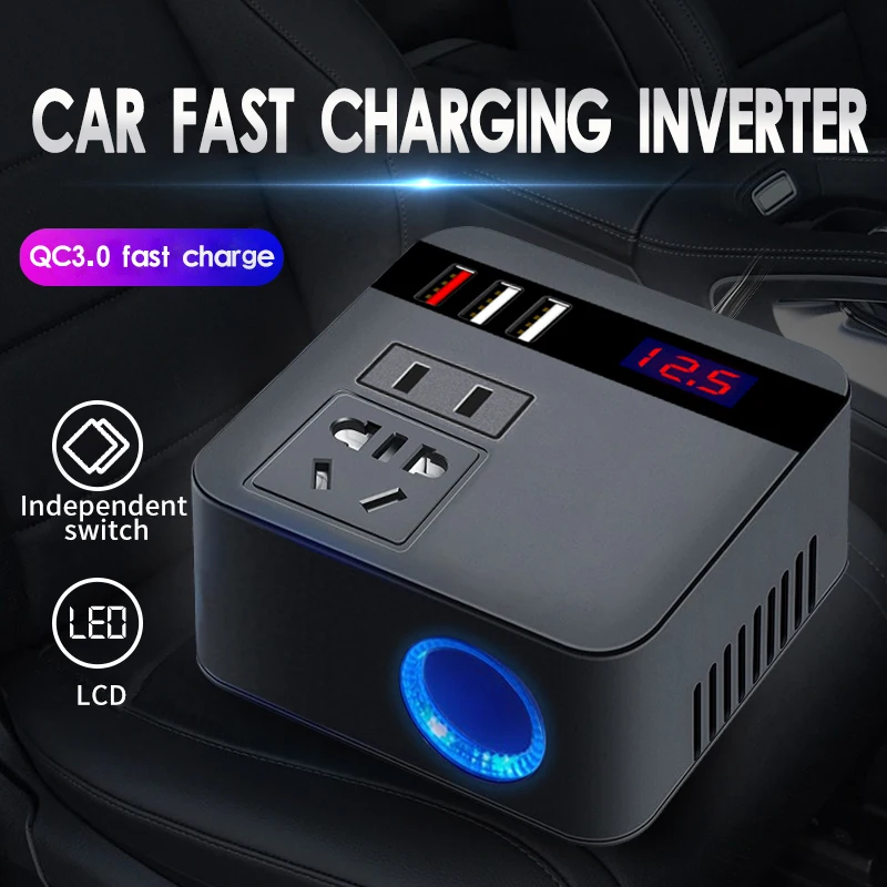 Car Inverter 150W 12V/24V To 110V/220V Cigarette Lighter Power Supply Inverter - £21.20 GBP+