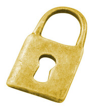 4 Lock Charms Antique Gold Tone Steampunk Padlock Pendants 19mm - £1.76 GBP