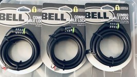 3-Bell Bicycle Combination Cable Lock 8MMX5FT Protective Cover 3 locks t... - £12.98 GBP