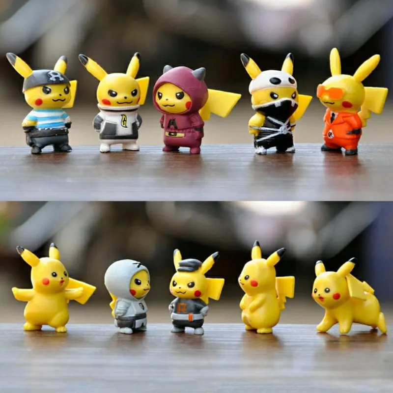 10pcs/set cartoon movie Pokemon Action figure mini toys dolls 4CM Pikachu Action - £10.65 GBP