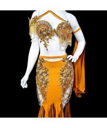 Custom Golden Crystal Belly Dance Costume: Burlesque Stage Dress - €570,85 EUR