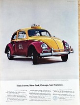 VW VOLKSWAGEN BEETLE - Taxi Cab -1964 Vintage Print Ad - $182.89 MXN