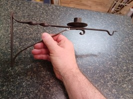 Handmade Forged Wall Hanger Wrought Iron Curtain Plant Hook Candle Holde... - £39.51 GBP