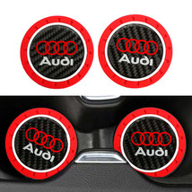 Brand New 2PCS Audi Real Carbon Fiber Car Cup Holder Pad Water Cup Slot Non-Slip - $15.00