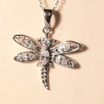 2Ct Marquise Cut lab-Created Diamond Dragonfly Pendant 14k White Gold Plated - $195.99