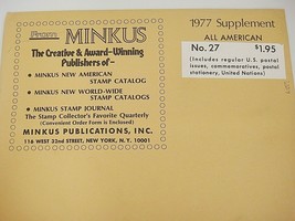 Minkus 1977 All American Stamp Album Supplement Complete #27 NOS - $4.94