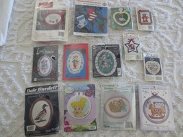 13 Sealed Small Cross Stitch Ornament Kits With Frames - Listed - $14.85