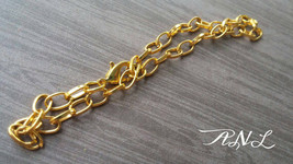 Gold Charm Bracelets Link Chain Blanks Cross Chain Jewelry Supplies 10pcs - $6.24