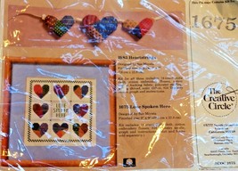 Creative Circle Cross Stitch Kit Love Spoken Here 1675 Patchwork Hearts Wall Art - £10.90 GBP