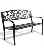 50 Inch Patio Park Steel Frame Cast Iron Backrest Bench Porch Chair - Co... - $3,504.04 MXN