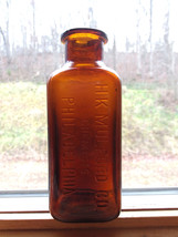H. K. Milford Chemist Jar embossed deep brown bottle in good condition - $34.27 CAD
