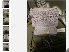 BRAHMIN MINI SYDNEY VIOLET WONDERLAND LILAC IRIDESCENT LT With Wallet - $7,094.13 MXN