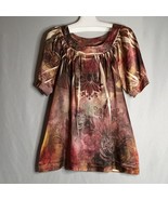 Lane Bryant Top Short Sleeve Brown/Beige Women&#39;s Size 14/16 - $18.81