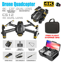 Mini Drone Cs12 4K Hd Dual Camera Professional Wifi Fpv Drone Rc Quadcopter Us - £63.99 GBP