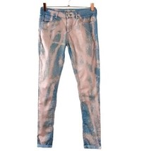 Topshop Moto Womens 28 Blue Pink Bleached Distressed - £18.19 GBP
