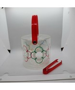Vintage Ice Bucket Acrylic/Lucite Life Preserver Ring Design Tongs Bar Boat READ - $23.36