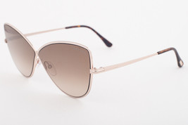 Tom Ford ELISE 02 Shiny Rose Gold / Brown Gradient Sunglasses TF569 28G 65mm - £163.71 GBP