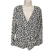 Womens Wrap Front Blouse Floral Top Jones New York Wome Plus Size1 Black... - $32.99