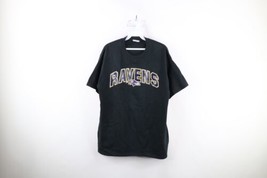 Vintage Mens Medium Faded Spell Out Baltimore Ravens Football T-Shirt Black - £28.37 GBP