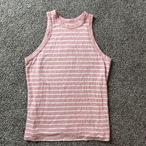 A New Day Tank Top Women&#39;s (S) Small Pink Striped Round Neck Linen Blend - €5,12 EUR