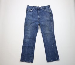 Vintage 70s Dickies Branders Mens 36x30 Thrashed Flared Bootcut Denim Jeans USA - £62.26 GBP