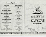 Little Dutch Restaurant Menu S Cumberland Morristown Tennessee 1990&#39;s - £14.01 GBP