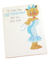 Vintage American Greetings Birthday Card Fashionable Cat For Females Die Cut - £3.90 GBP