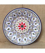 Hand Painted African Art Pottery Tunisia Le Souk Tabarka 9.5 Inch Pasta ... - $27.72