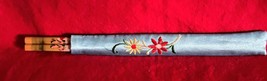 Vintage New Lacquered Chopsticks Geisha Design w Blue Fabric Embroidered... - $12.86