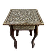 Handmade Egyptian Wood Inlay Table – Mother of Pearl – 16” Side End Table - $445.00