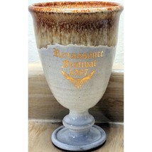 Vintage 1987 Renaissance Festival  Stoneware Goblet Nice Drip Pattern See Pic. - £9.86 GBP