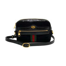 Gucci GG Enamel Leather Genuine Leather Mini Shoulder Bag Black - £1,517.69 GBP