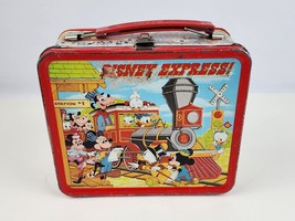 Vintage Disney Express Metal Lunchbox Many Characters Trains - No Thermos - $29.69