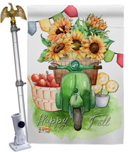 Sunflowers Fall - Impressions Decorative Aluminum Pole &amp; Bracket House Flag Set  - £69.50 GBP