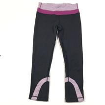 Lululemon Leggings Womens 4 Black Pink Striped Yoga Stretch Luon Gym Wor... - £28.39 GBP