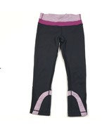 Lululemon Leggings Womens 4 Black Pink Striped Yoga Stretch Luon Gym Wor... - £28.30 GBP