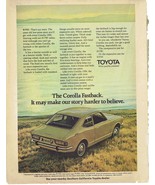 1971 Toyota Corolla Fastback Sedan Gold Print Ad Automobile car 8.5&quot; x 11&quot; - €16,20 EUR