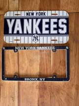 NEW YORK YANKEES  PLASTIC LICENSE PLATE AND LICENSE FRAME.  NEW - $9.99