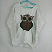 Copper Key White Sweater With Fuzzy Owl Design Girls Size Large 14 - £11.43 GBP
