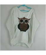 Copper Key White Sweater With Fuzzy Owl Design Girls Size Large 14 - £11.45 GBP